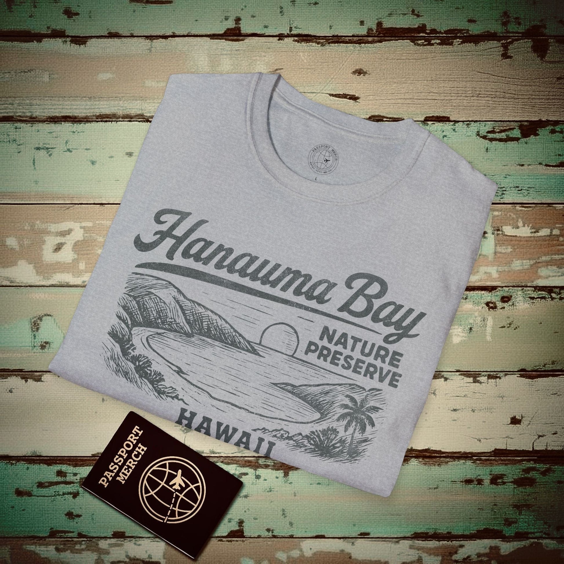 Hanauma Bay Vintage Monochrome, Hawaii T-Shirt Sport Grey / S