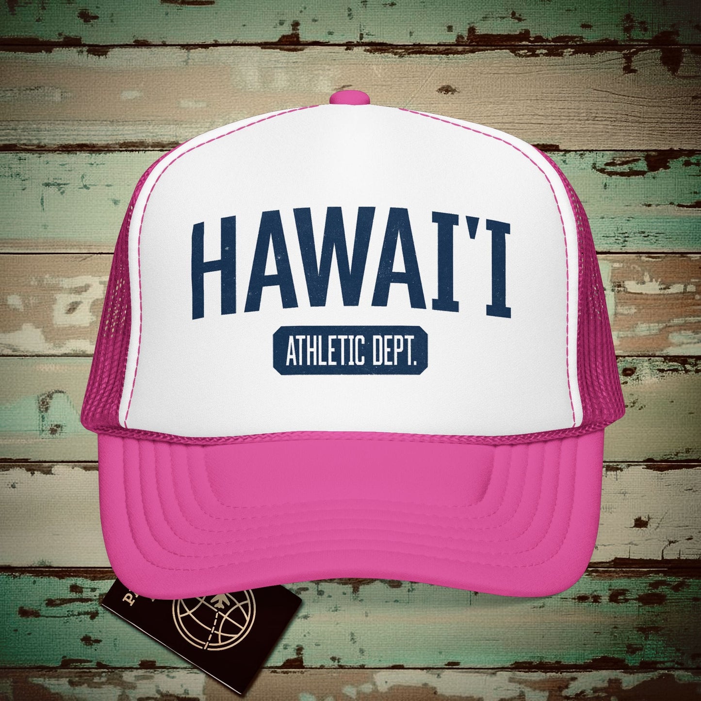 Hawaii Athletic Dept. Trucker Hat Hot Pink/ White/ Hot Pink / One size