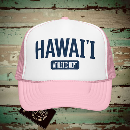 Hawaii Athletic Dept. Trucker Hat Light Pink/White / One size