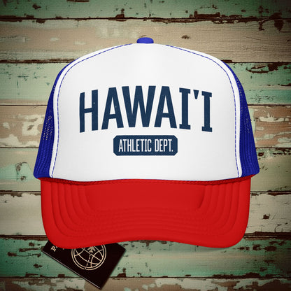 Hawaii Athletic Dept. Trucker Hat Red / White / Royal / One size