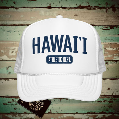 Hawaii Athletic Dept. Trucker Hat White / One size