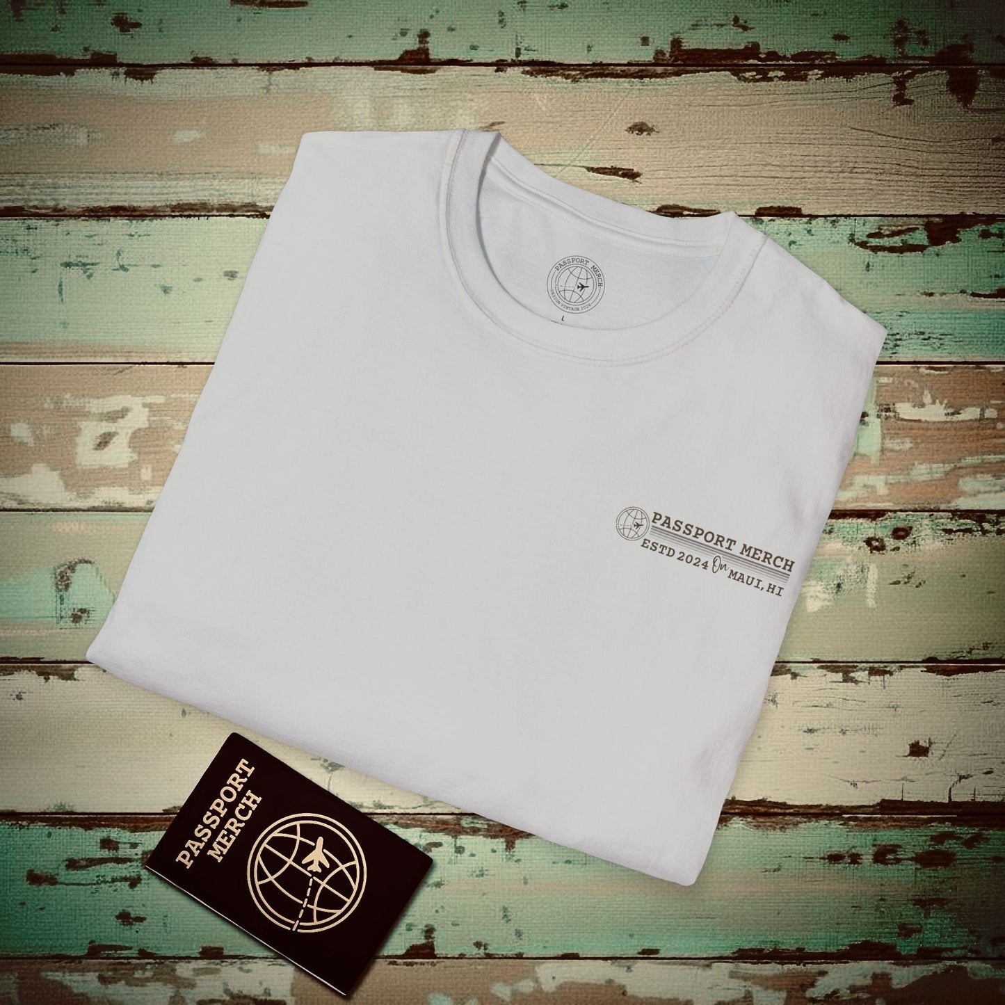 Hawaii Flowers in Watercolored Oak Back Print T-Shirt