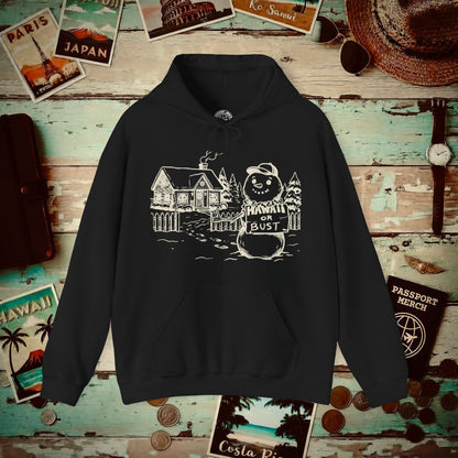 Hawaii Or Bust Snowman Hoodie Black / S