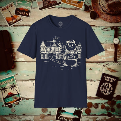 Hawaii Or Bust Snowman T-Shirt Navy / S