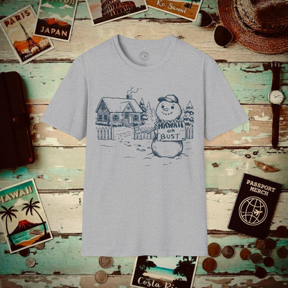 Hawaii Or Bust Snowman T-Shirt Sport Grey / S