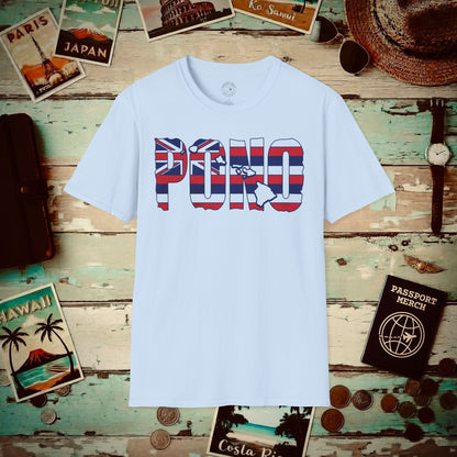 Hawaii Pono Letter Flag T-Shirt Light Blue / S