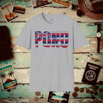 Hawaii Pono Letter Flag T-Shirt Sport Grey / S