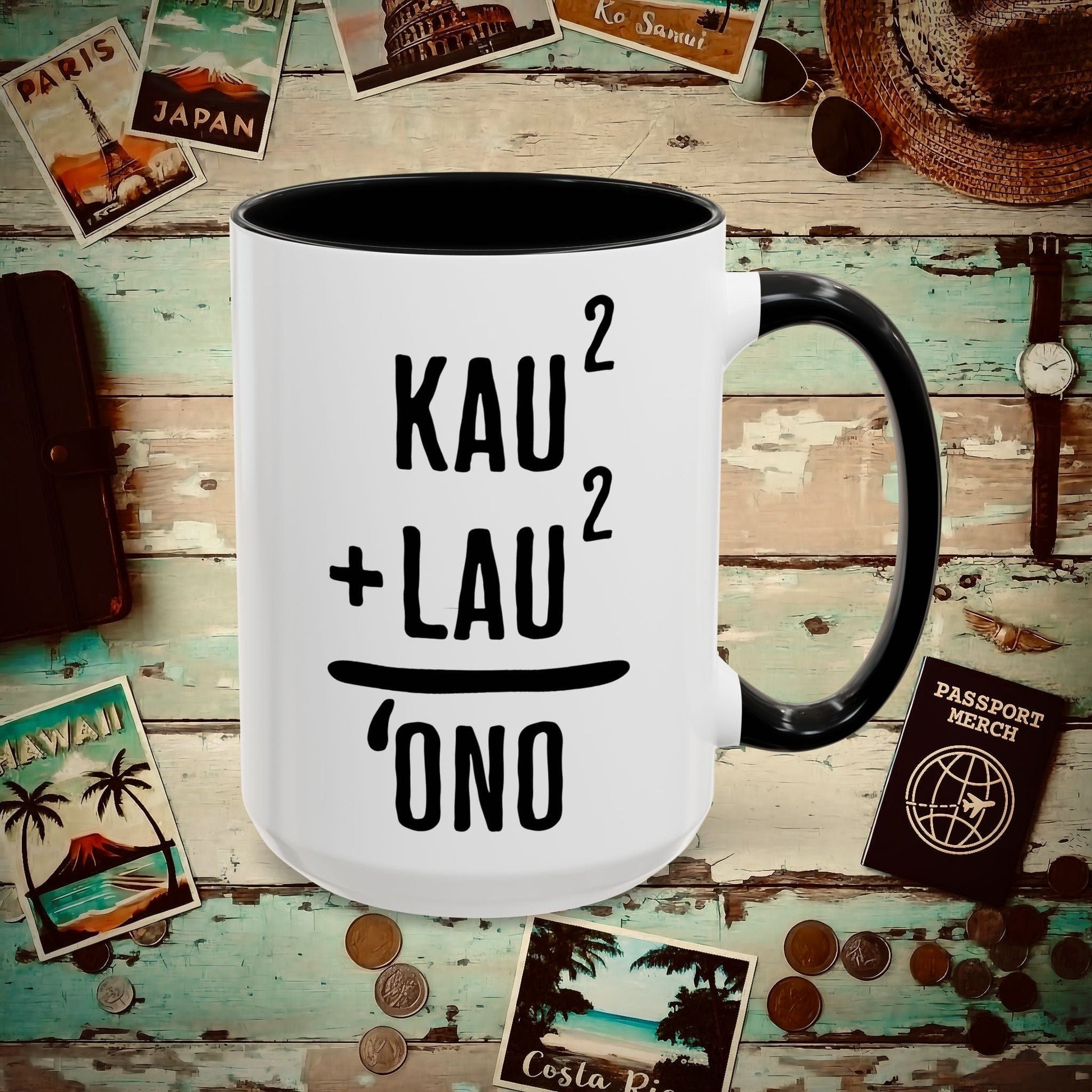 Hawaiian Foodie Math (Basic Algebra) 15oz Mug Black / 15oz