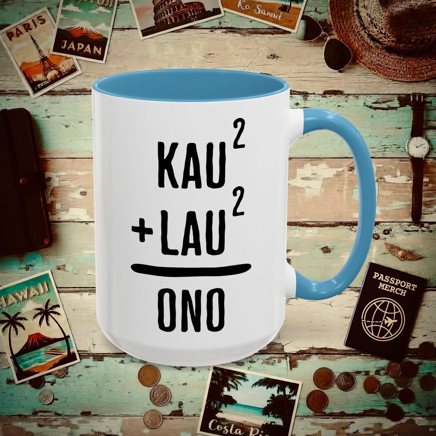 Hawaiian Foodie Math (Basic Algebra) 15oz Mug Light Blue / 15oz