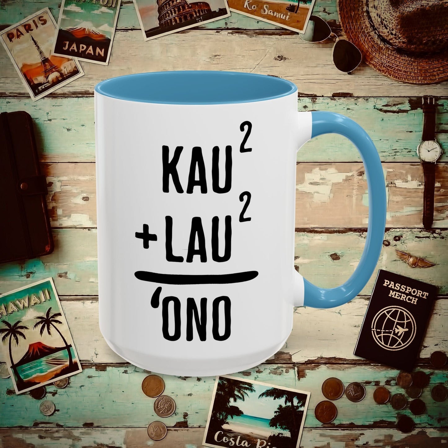 Hawaiian Foodie Math (Basic Algebra) 15oz Mug Light Blue / 15oz