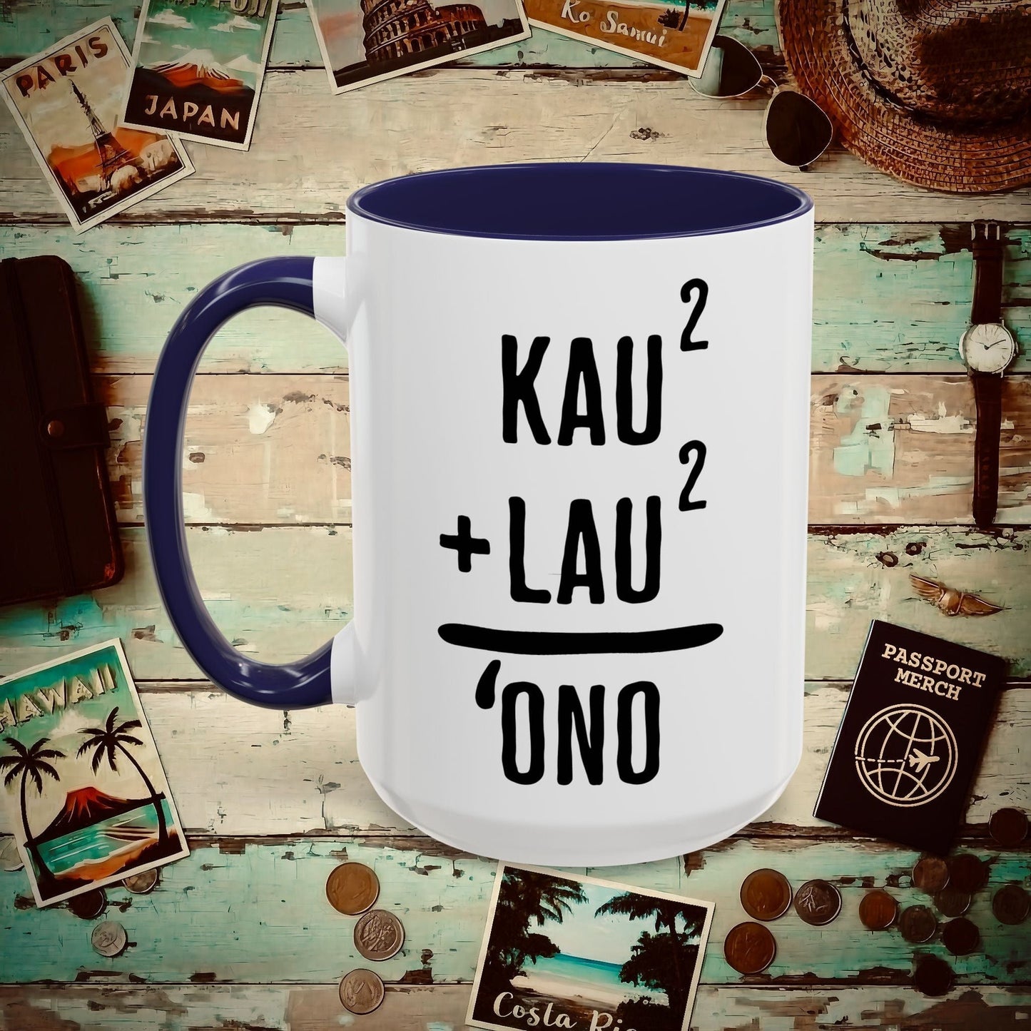 Hawaiian Foodie Math (Basic Algebra) 15oz Mug Navy / 15oz