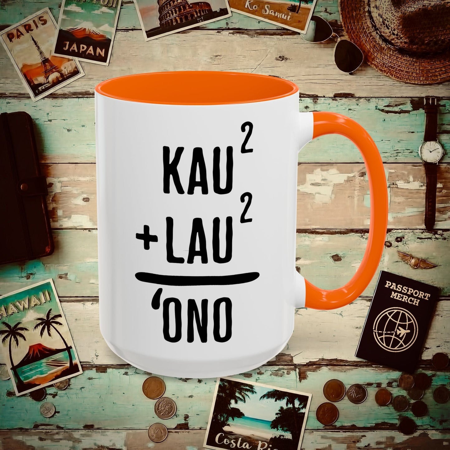 Hawaiian Foodie Math (Basic Algebra) 15oz Mug Orange / 15oz