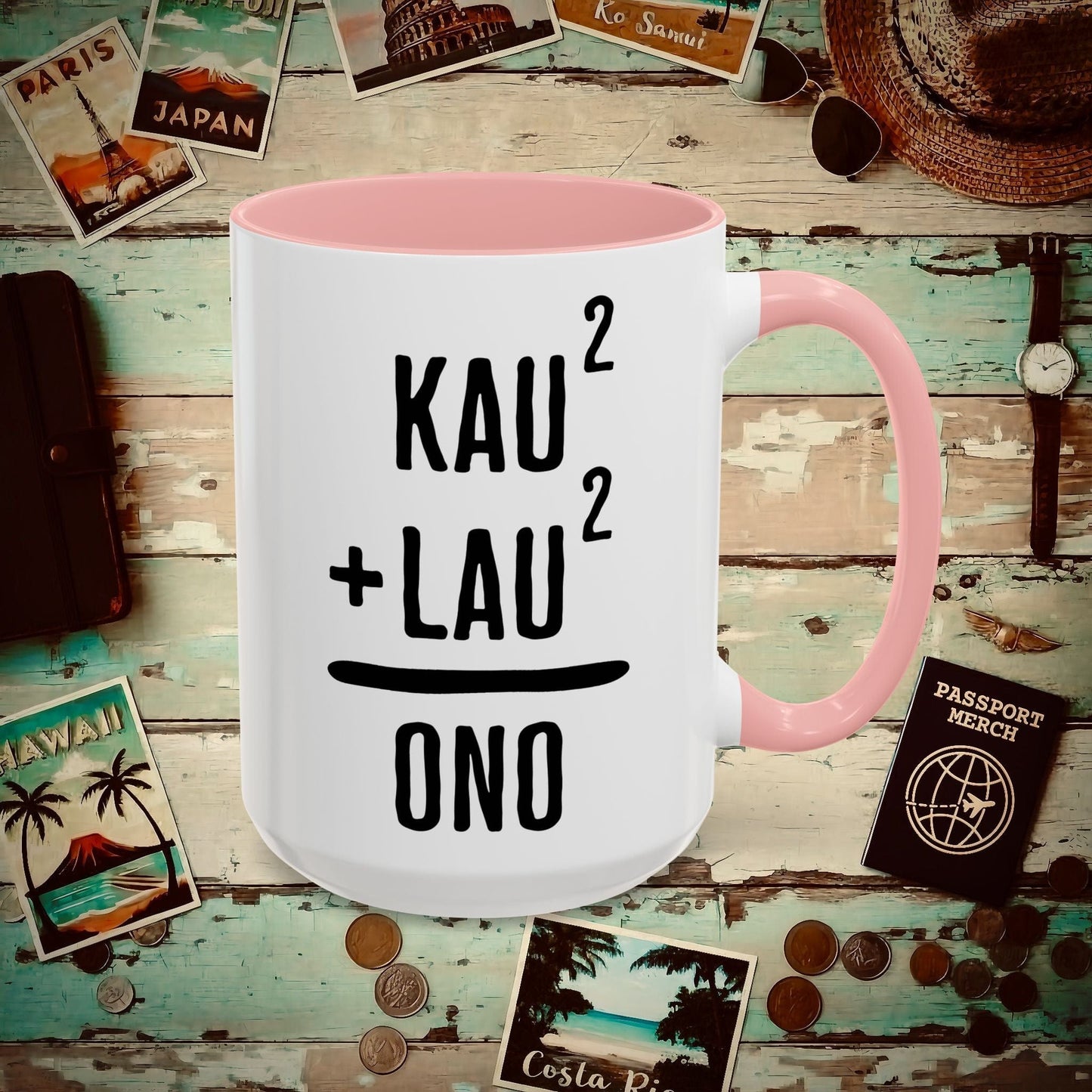 Hawaiian Foodie Math (Basic Algebra) 15oz Mug Pink / 15oz
