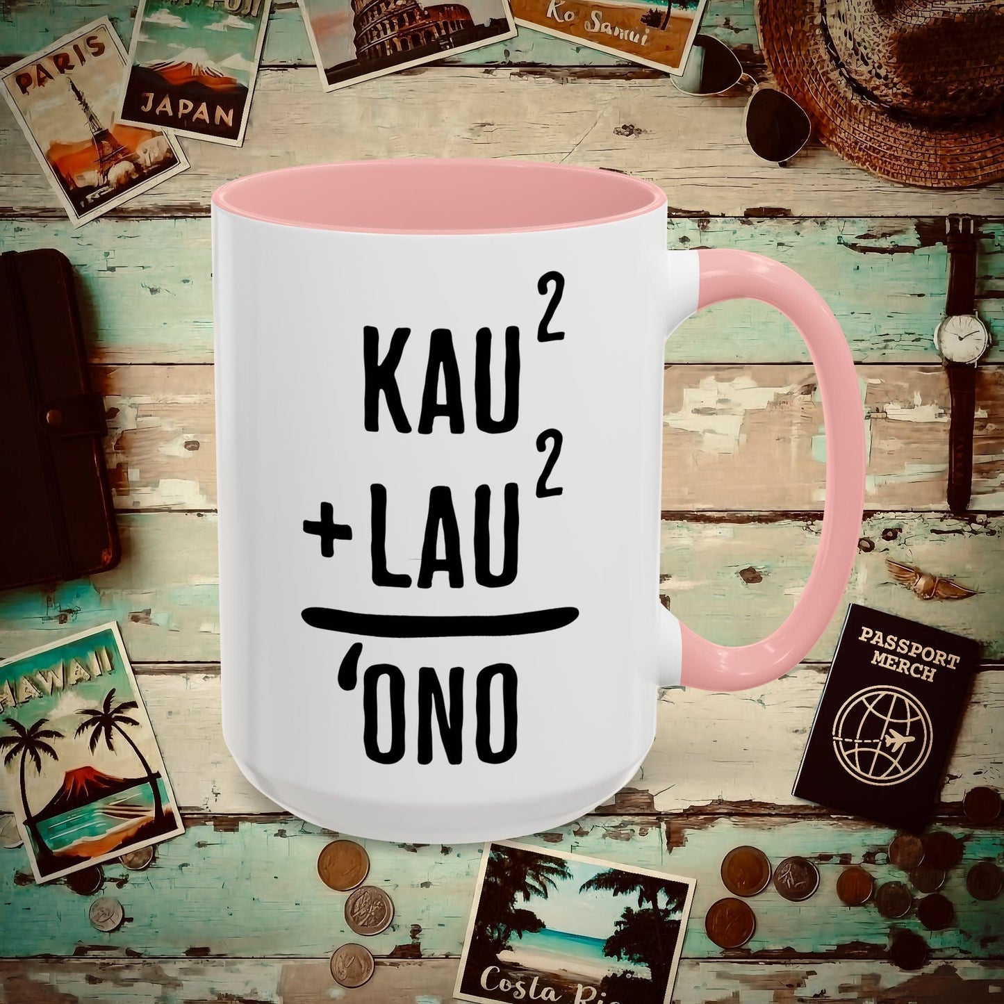 Hawaiian Foodie Math (Basic Algebra) 15oz Mug Pink / 15oz