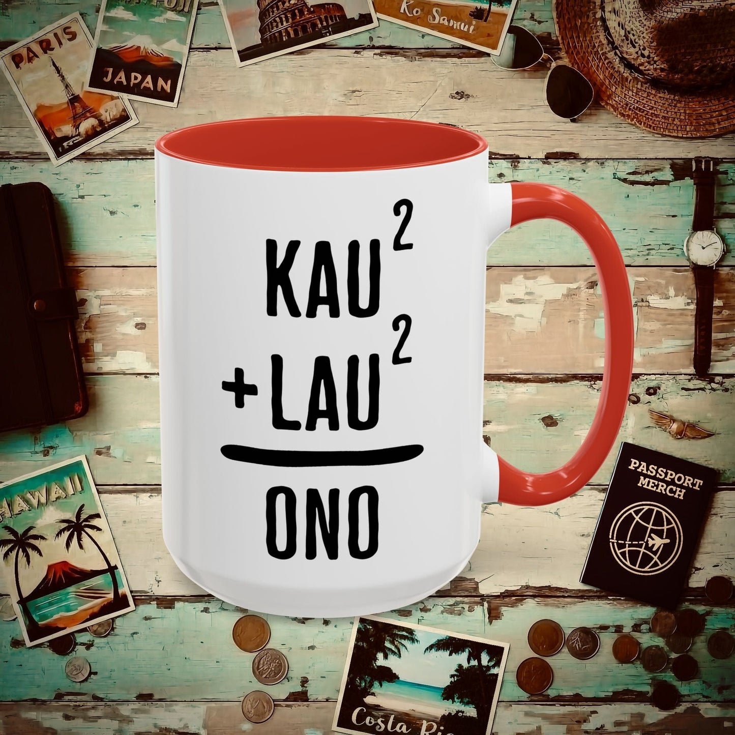 Hawaiian Foodie Math (Basic Algebra) 15oz Mug Red / 15oz