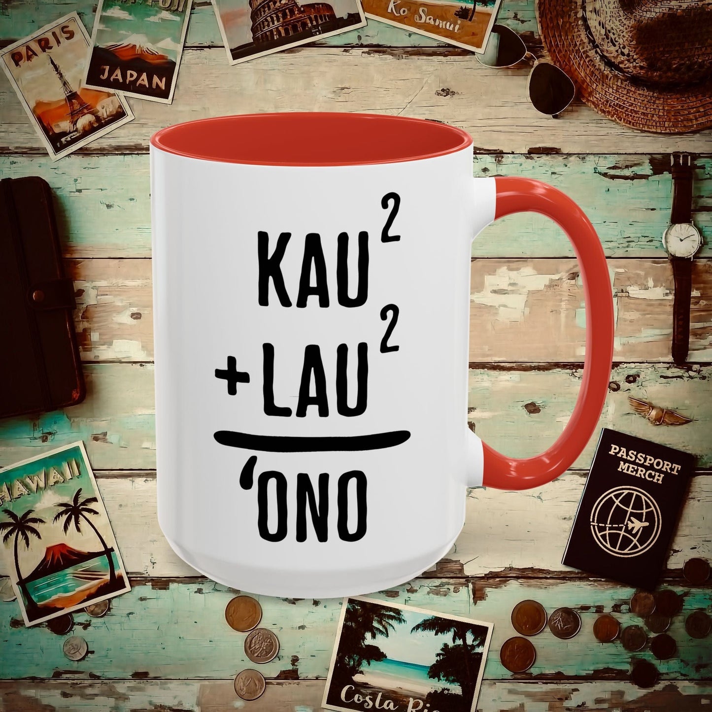 Hawaiian Foodie Math (Basic Algebra) 15oz Mug Red / 15oz