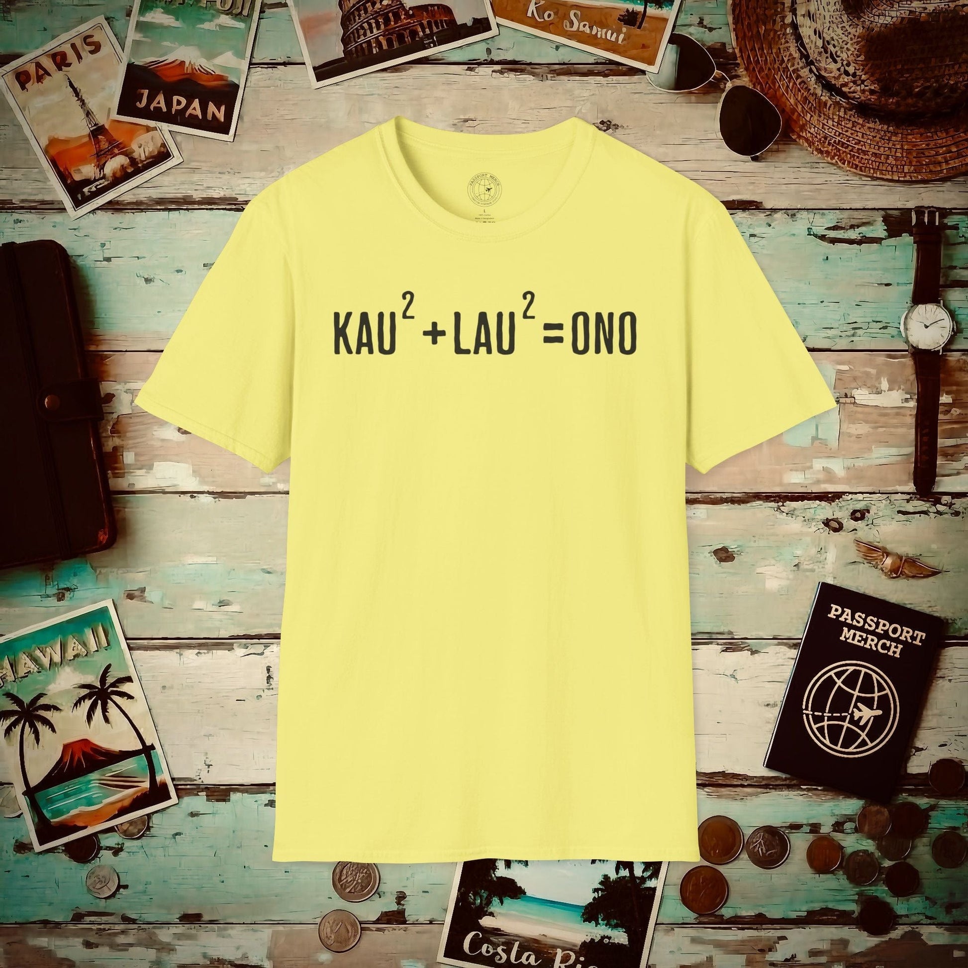 Hawaiian Foodie Math (Basic Algebra) T-Shirt Cornsilk / S