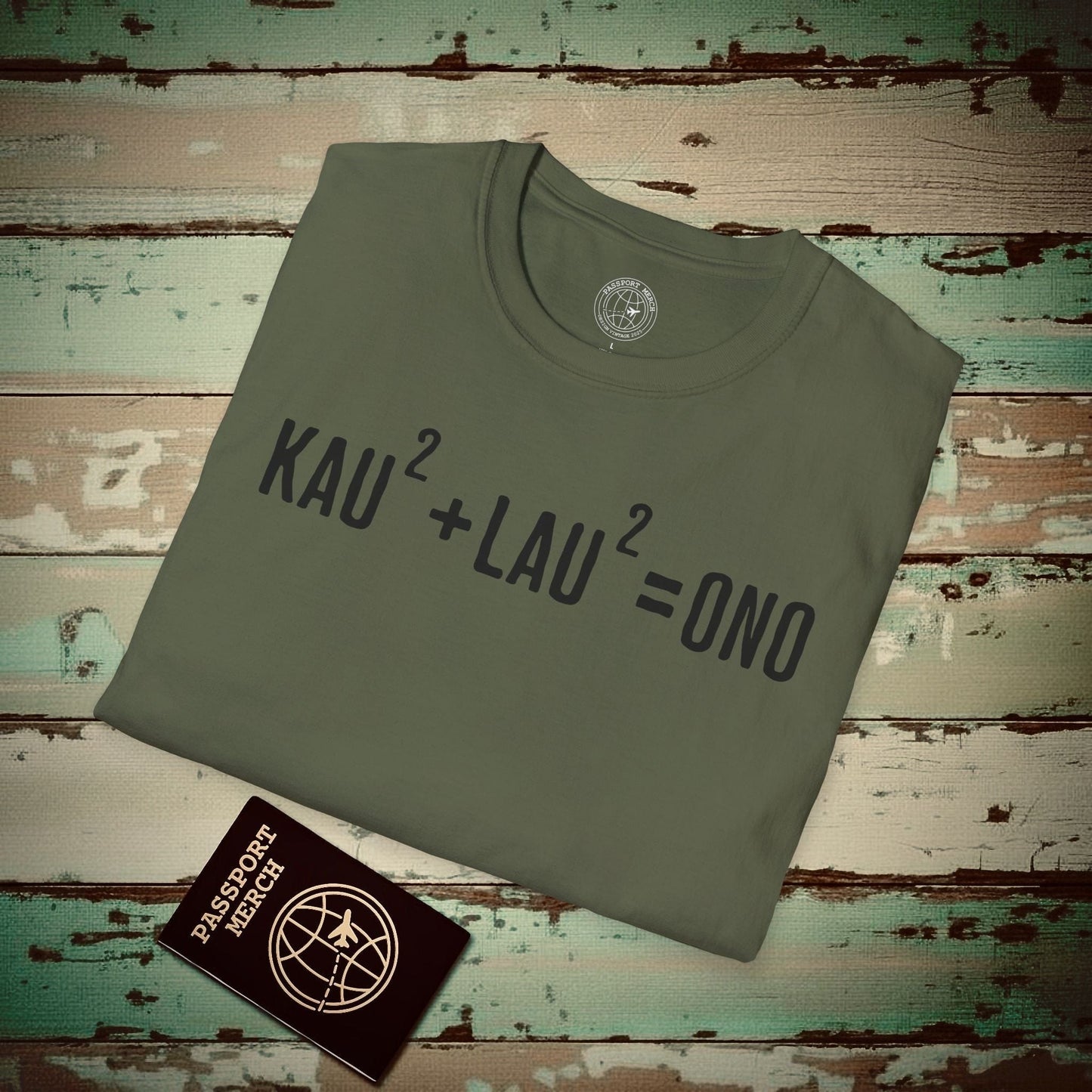 Hawaiian Foodie Math (Basic Algebra) T-Shirt Military Green / S