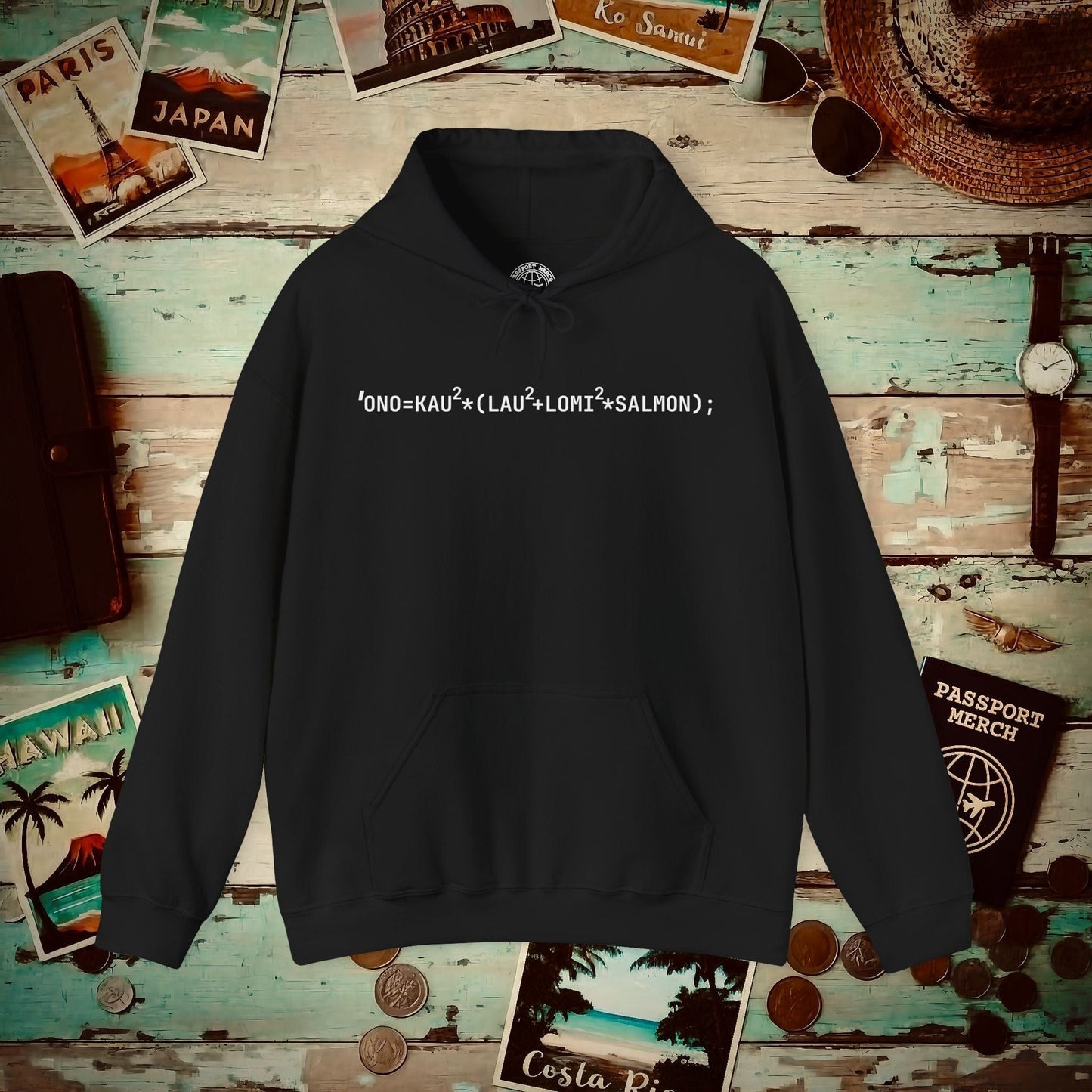 Hawaiian Foodie Math (Coder) Hoodie Black / S