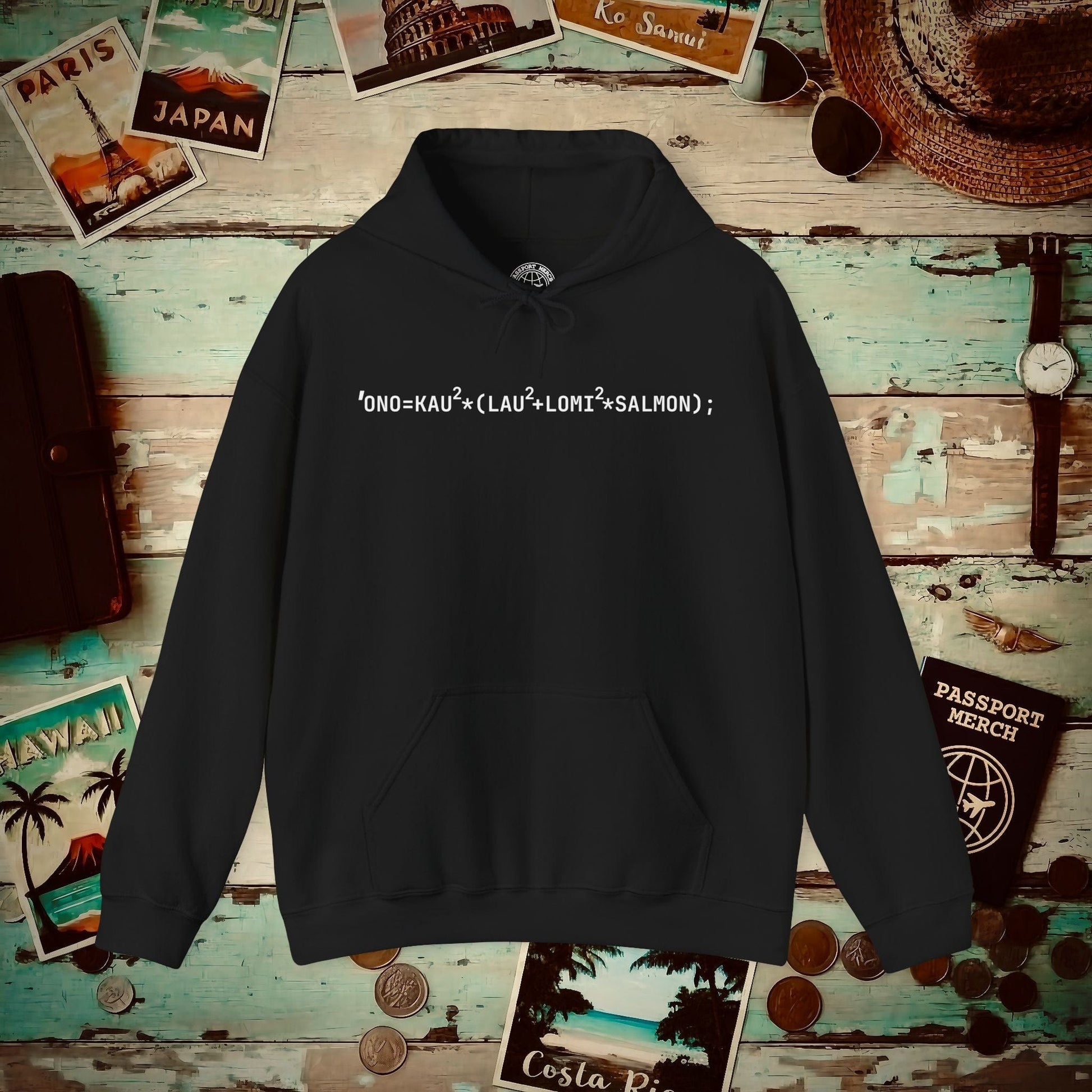 Hawaiian Foodie Math (Coder) Hoodie Black / S
