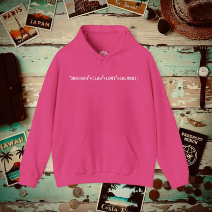 Hawaiian Foodie Math (Coder) Hoodie Heliconia / S