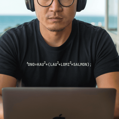 Hawaiian Foodie Math (Coder) T-Shirt Black / S