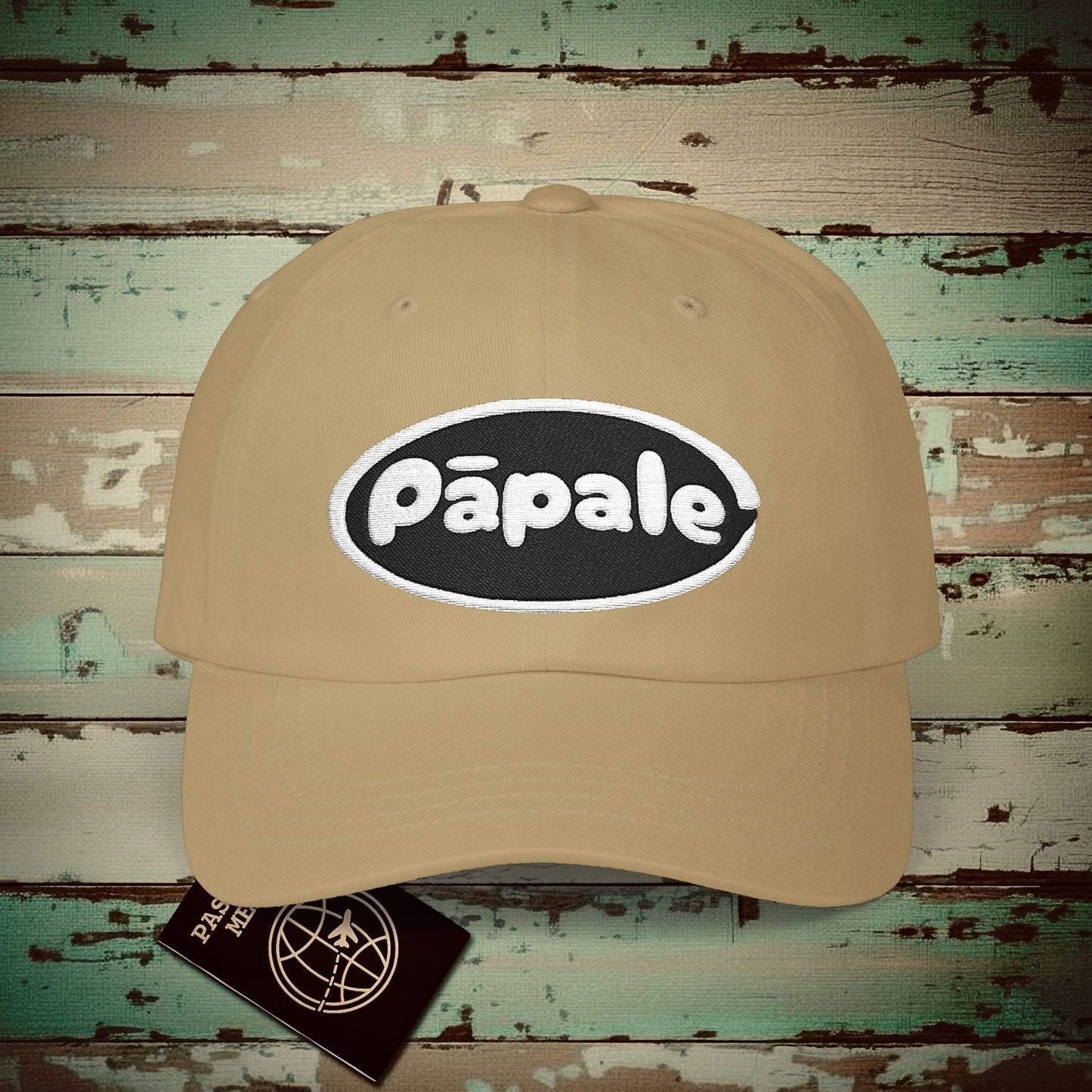Hawaiian Language Embroidered Hat that says Hat (Papale) Khaki / One size