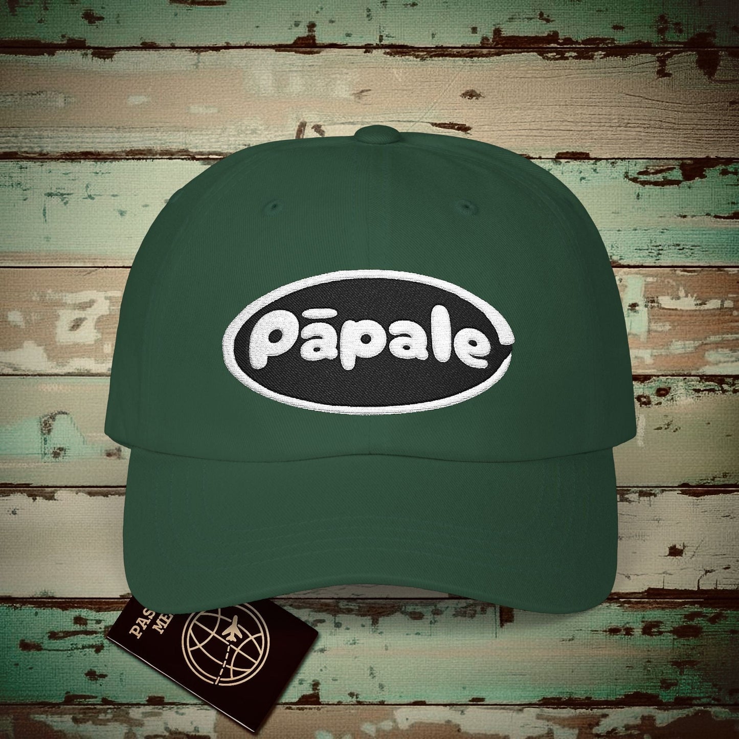 Hawaiian Language Embroidered Hat that says Hat (Papale) Spruce / One size
