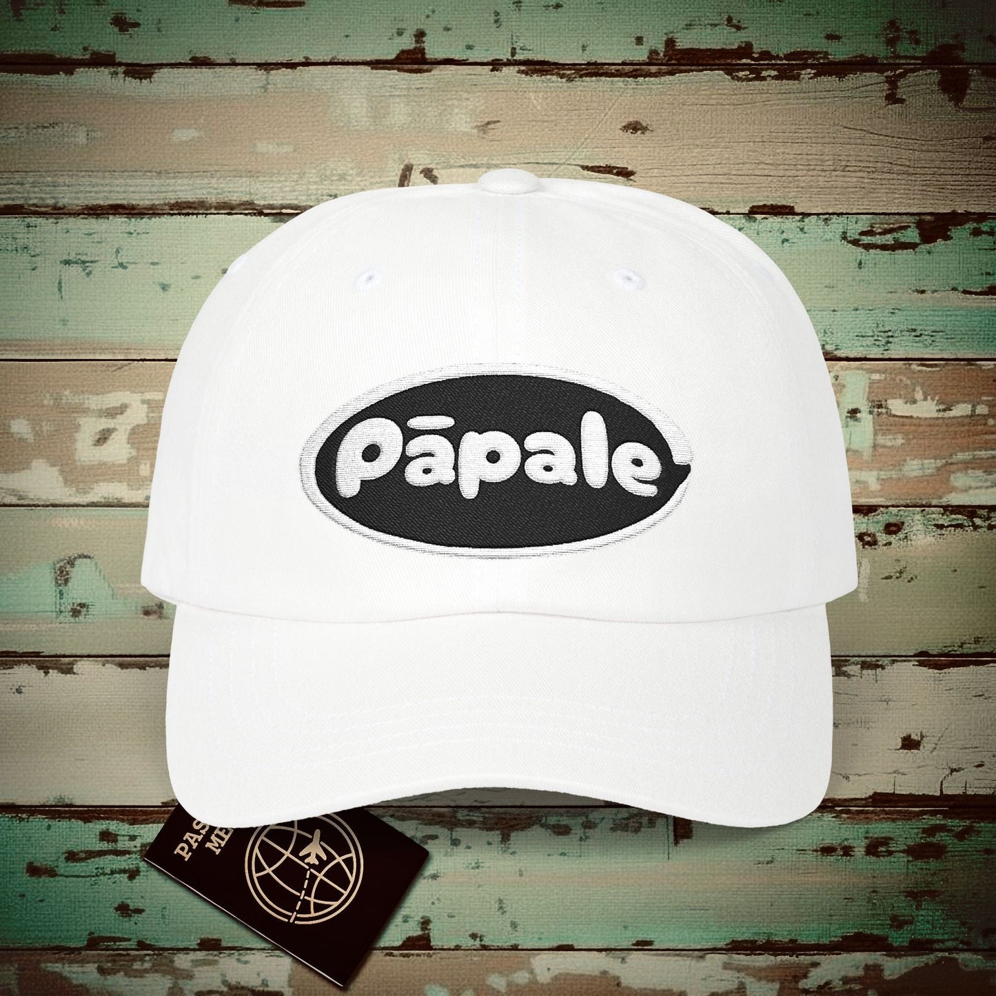 Hawaiian Language Embroidered Hat that says Hat (Papale) White / One size