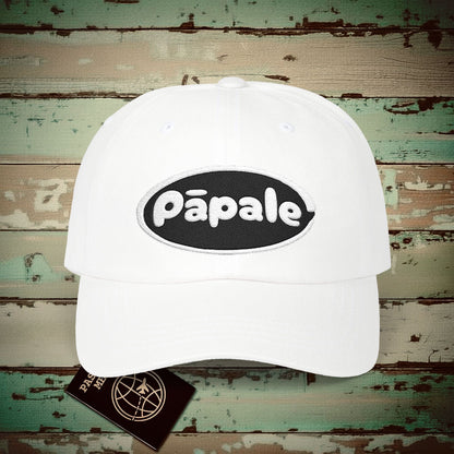 Hawaiian Language Embroidered Hat that says Hat (Papale) White / One size
