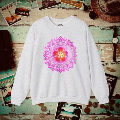 Hawaiian Plumeria Mandala Crewneck Ash / S