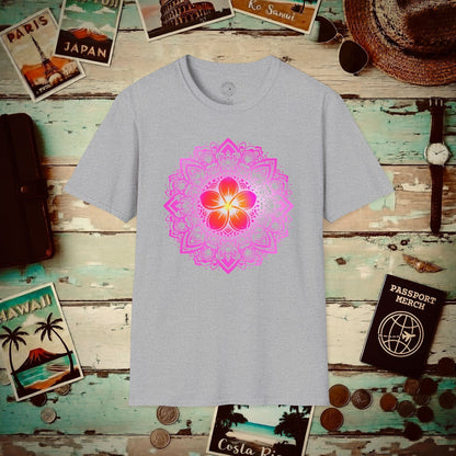 Hawaiian Plumeria Mandala T-Shirt Sport Grey / S