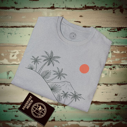 Hawaiian Sunrise Line Art T-Shirt Sport Grey / S