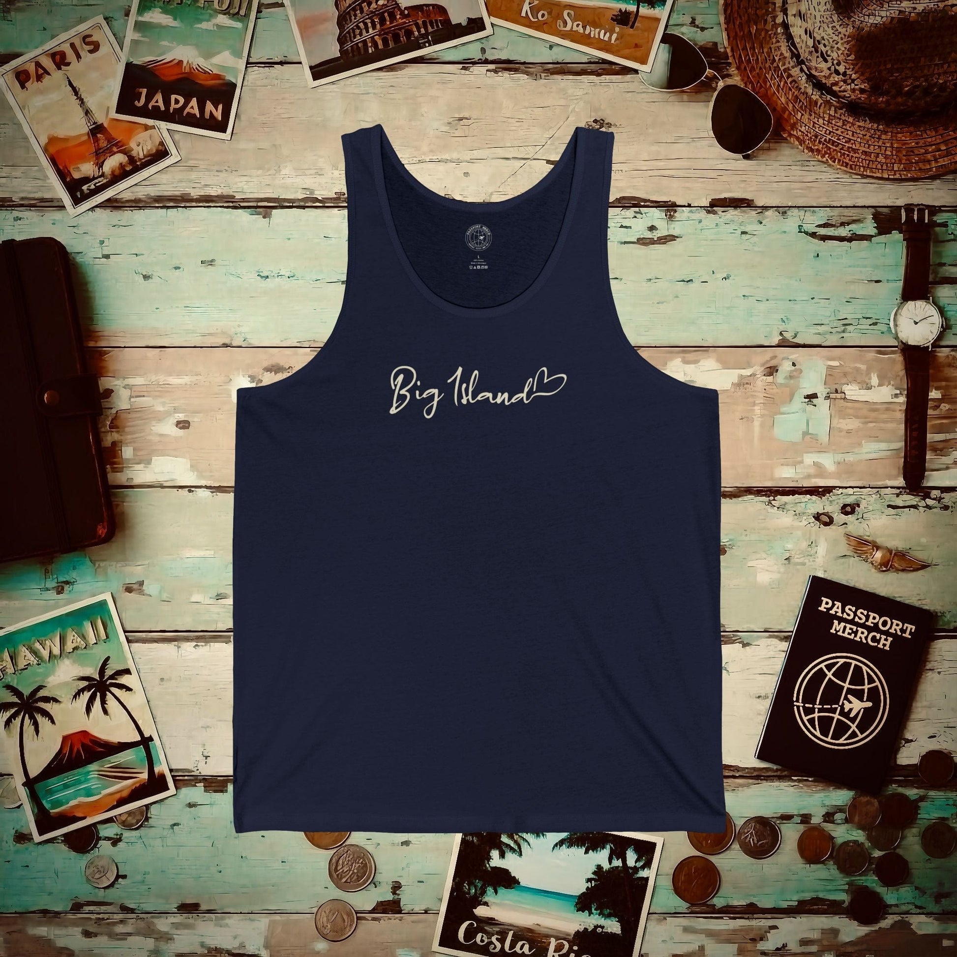 Heart Signature (Islands Edition), Big Island, Hawaii Tank Top Navy / XS
