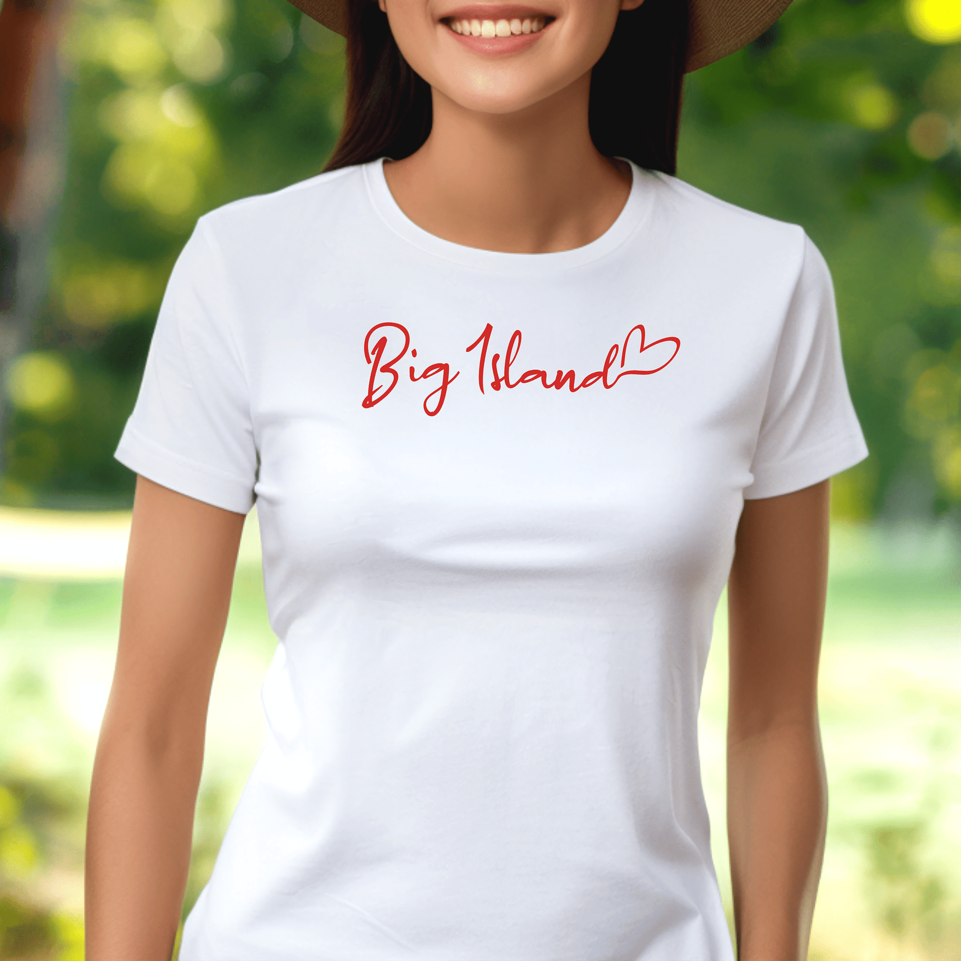 Heart Signature (Islands Edition), Big Island, Hawaii, Womens Fit T-Shirt White / S
