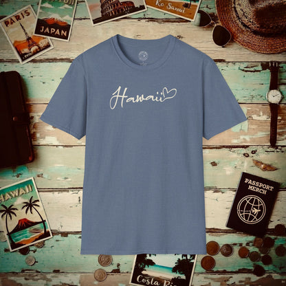 Heart Signature (Islands Edition), Hawaii T-Shirt Heather Indigo / S
