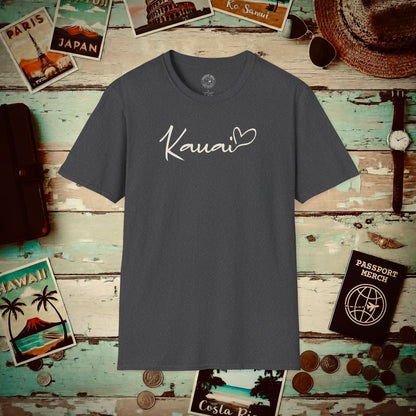 Heart Signature (Islands Edition), Kauai, Hawaii T-Shirt Dark Heather / S