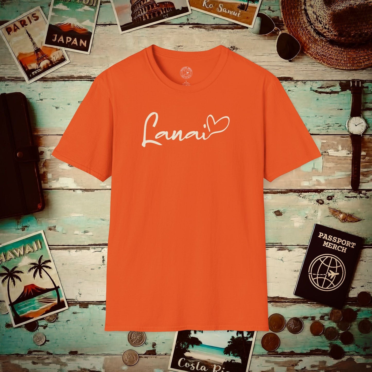 Heart Signature (Islands Edition), Lanai, Hawaii T-Shirt Orange / S