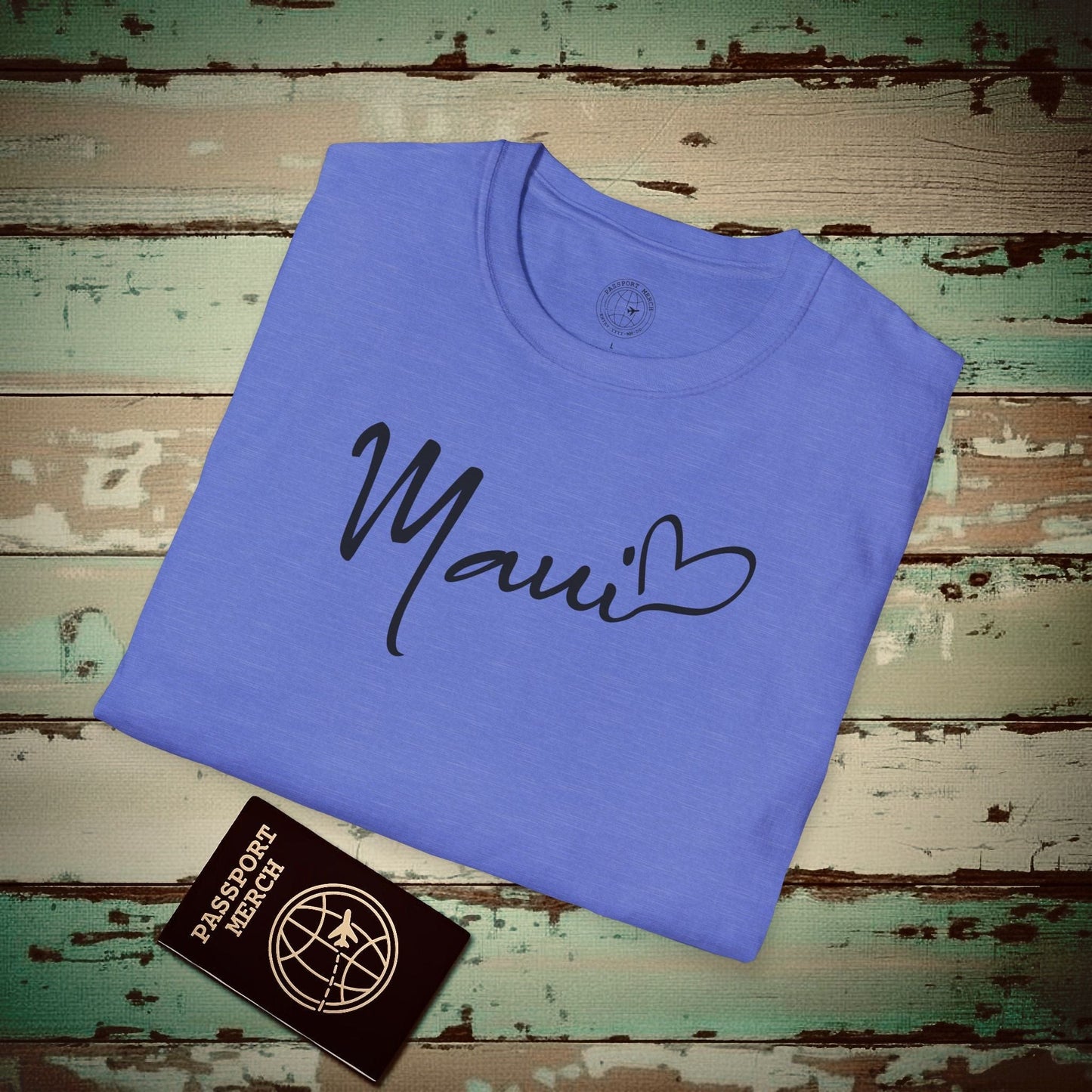 Heart Signature (Islands Edition), Maui, Hawaii T-Shirt Heather Royal / S