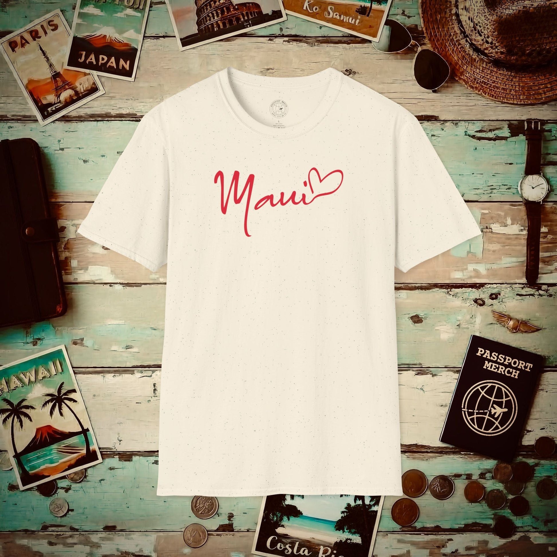 Heart Signature (Islands Edition), Maui, Hawaii T-Shirt Natural / S