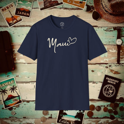 Heart Signature (Islands Edition), Maui, Hawaii T-Shirt Navy / S