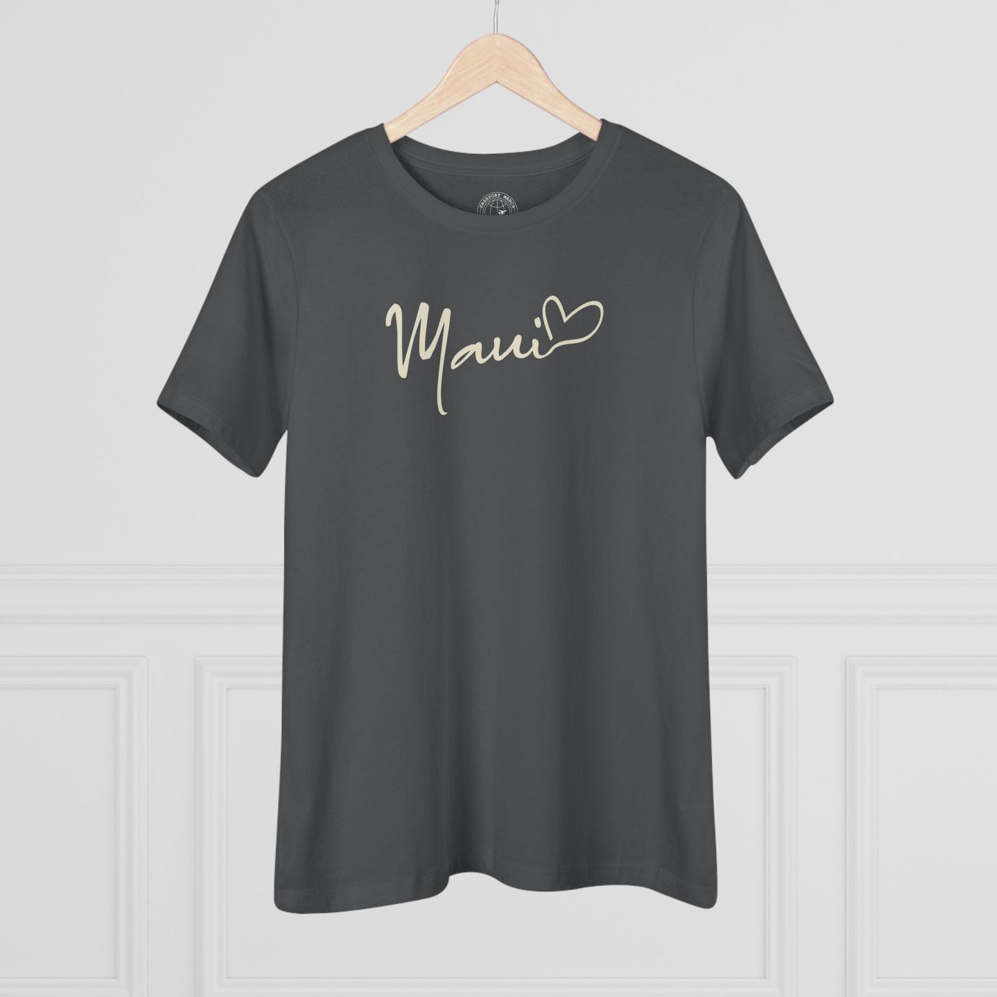 Heart Signature (Islands Edition), Maui, Hawaii, Womens Fit T-Shirt Asphalt / S