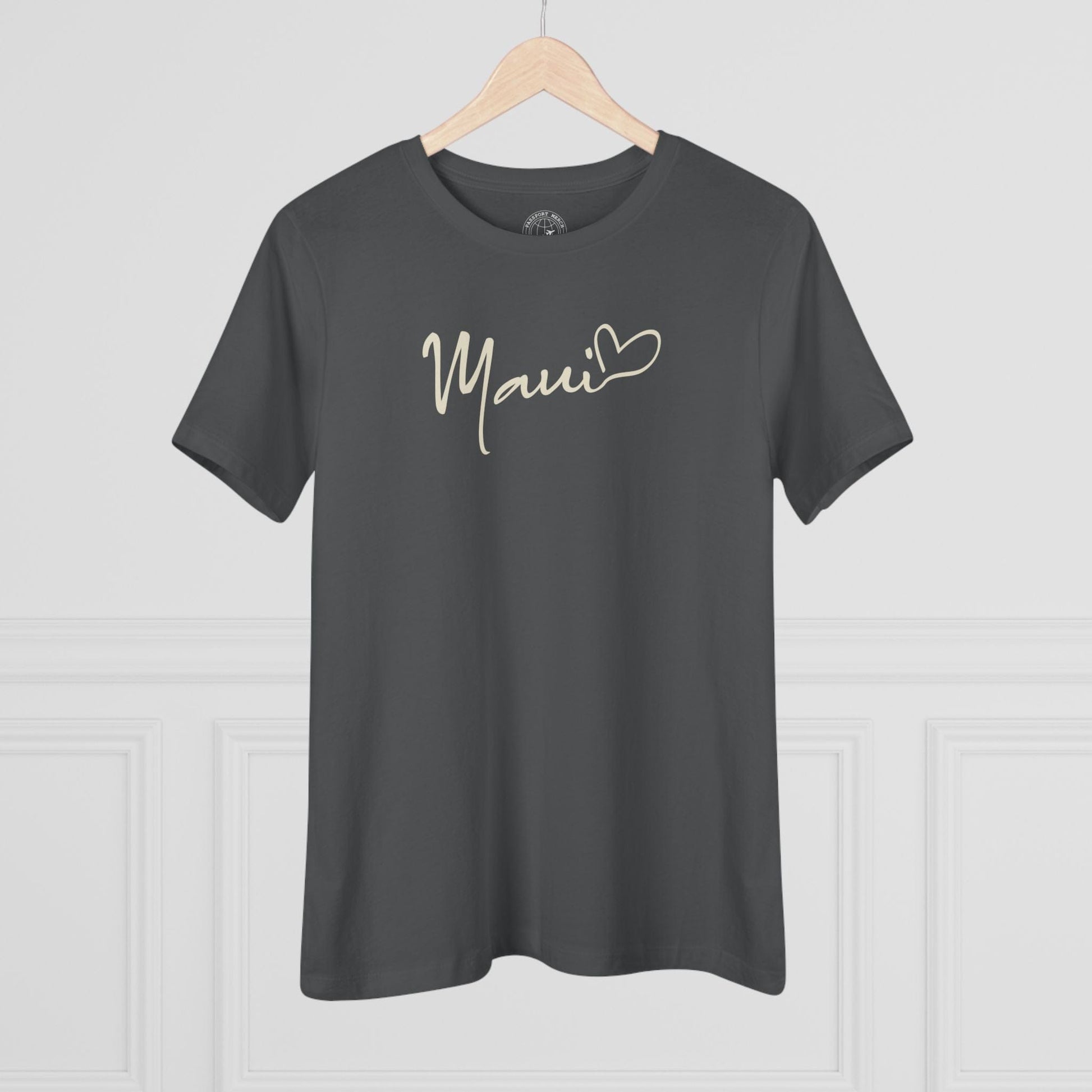 Heart Signature (Islands Edition), Maui, Hawaii, Womens Fit T-Shirt Asphalt / S