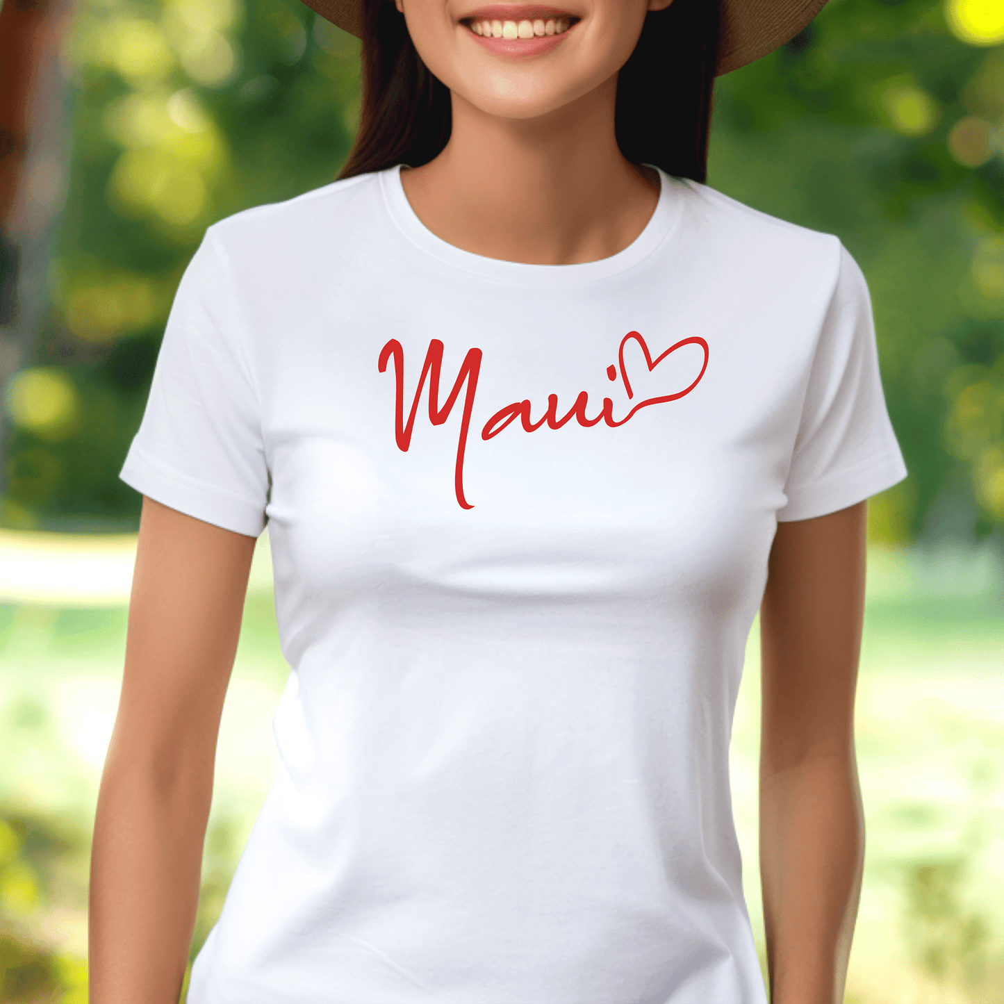 Heart Signature (Islands Edition), Maui, Hawaii, Womens Fit T-Shirt White / S