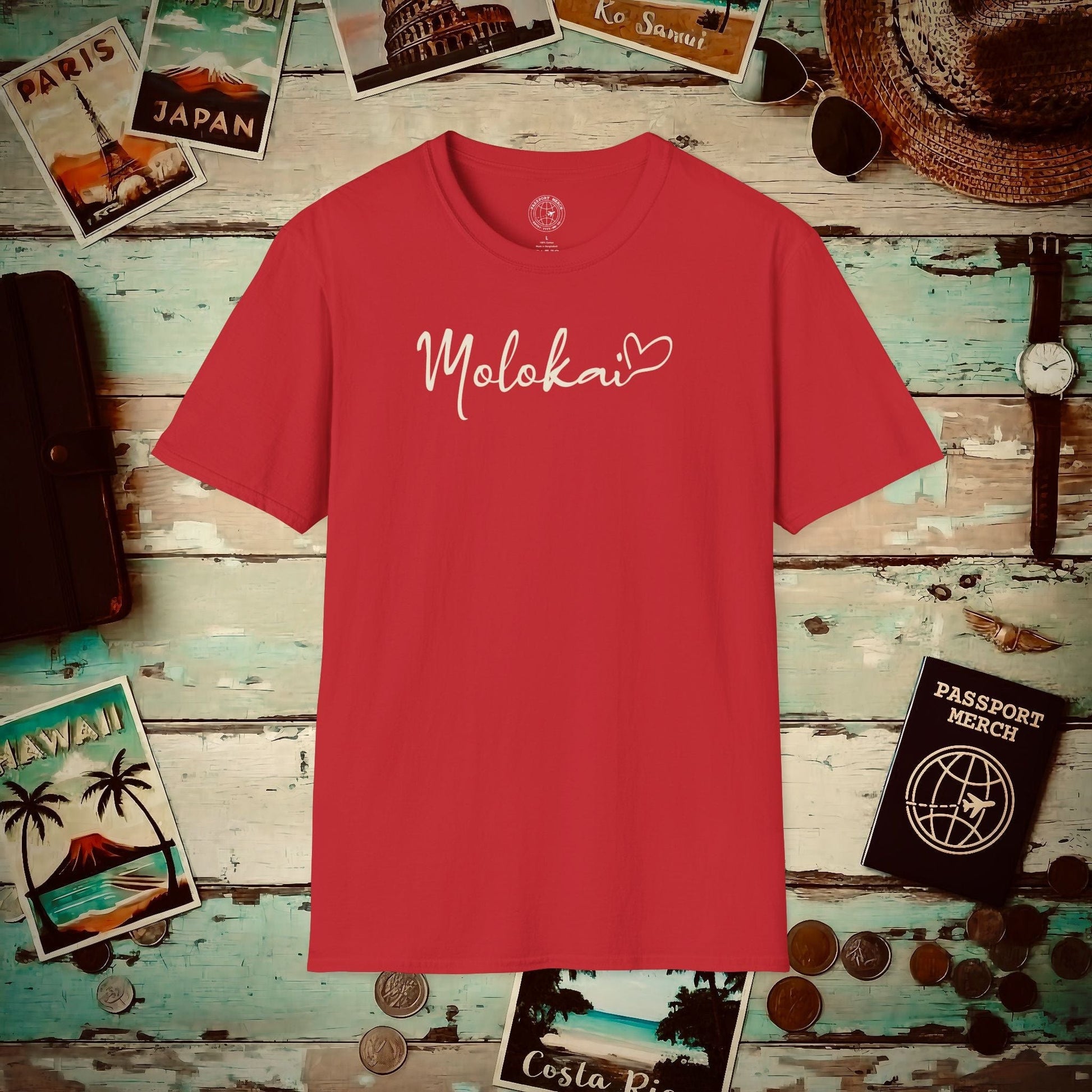 Heart Signature (Islands Edition), Molokai, Hawaii T-Shirt Red / S