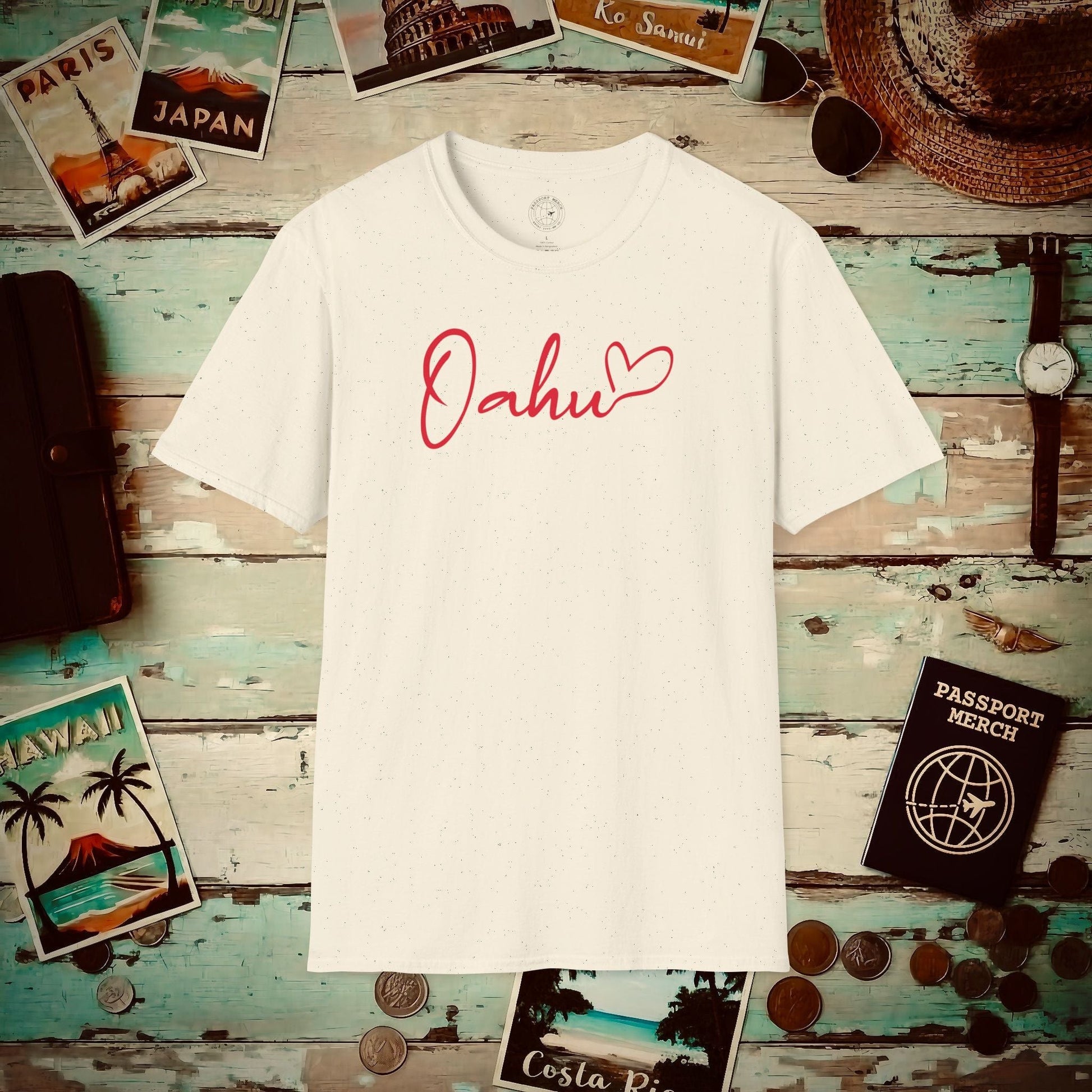Heart Signature (Islands Edition), Oahu, Hawaii T-Shirt Natural / S