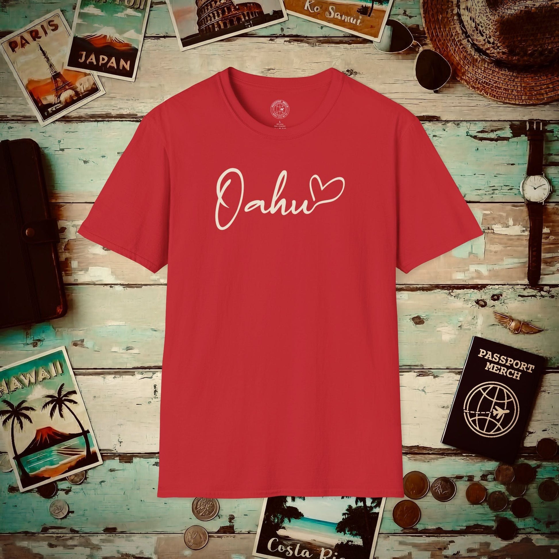 Heart Signature (Islands Edition), Oahu, Hawaii T-Shirt Red / S