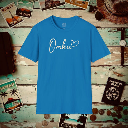 Heart Signature (Islands Edition), Oahu, Hawaii T-Shirt Sapphire / S