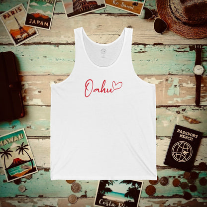 Heart Signature (Islands Edition), Oahu, Hawaii Tank Top White / XS