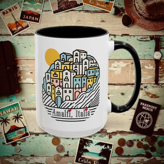 Hearts for Amalfi, Italy 15oz Mug Black / 15oz